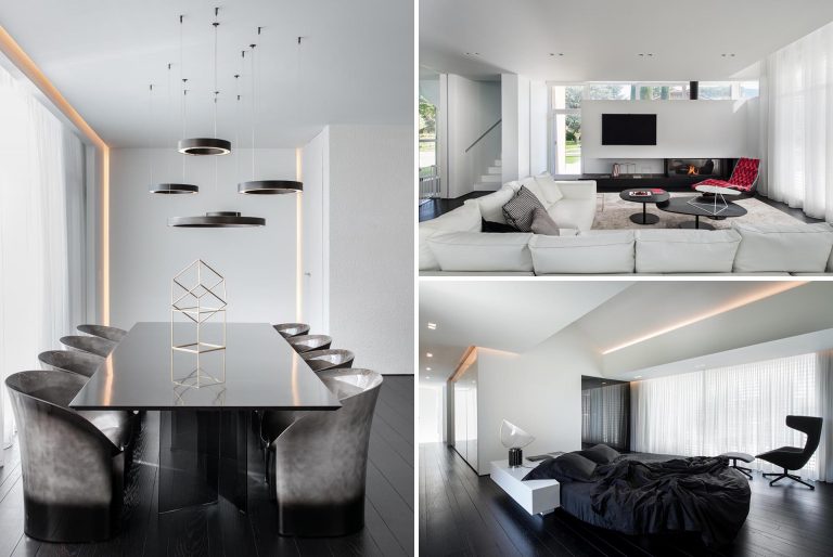 A Commitment To A Black And White Interior Was Made Throughout This Home