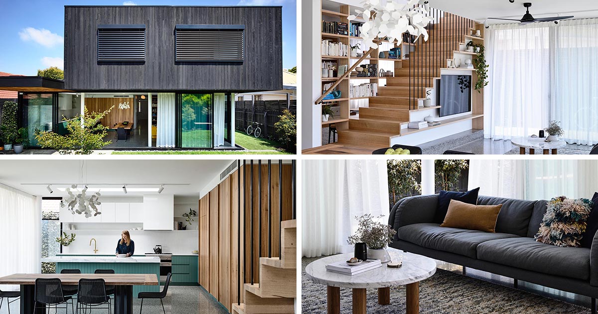 Charred Wood Siding And Glass Walls Enclose The Modern Interior Of This Home