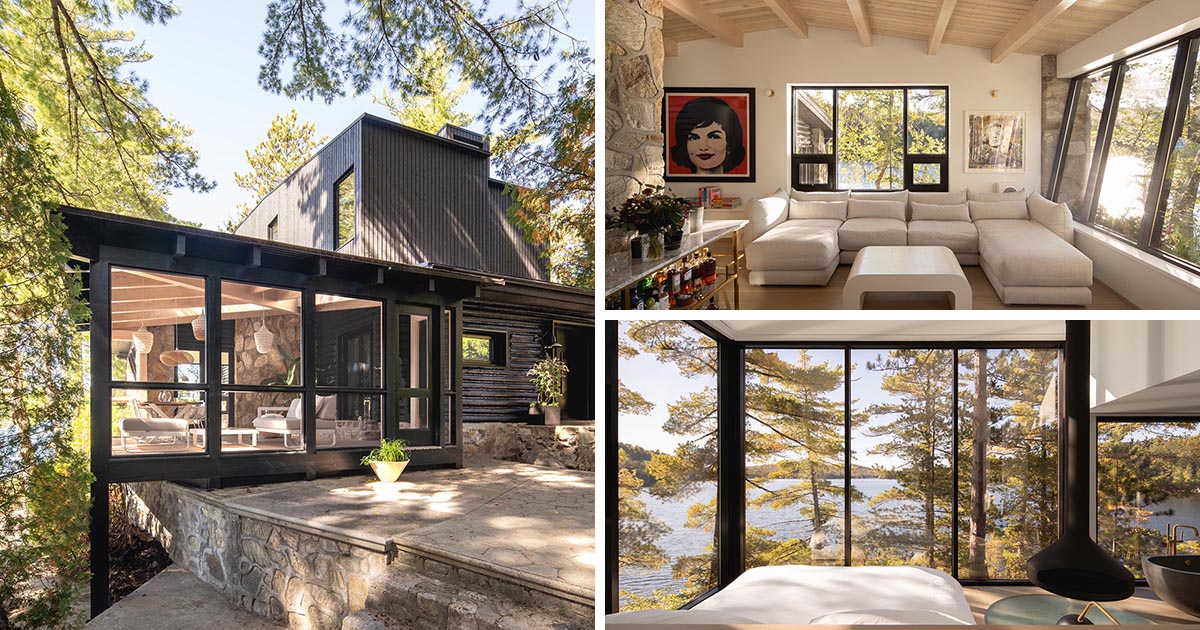 A Black Exterior And New Living Spaces Were Part Of Remodeling An Old Log Cabin Into A Contemporary Home