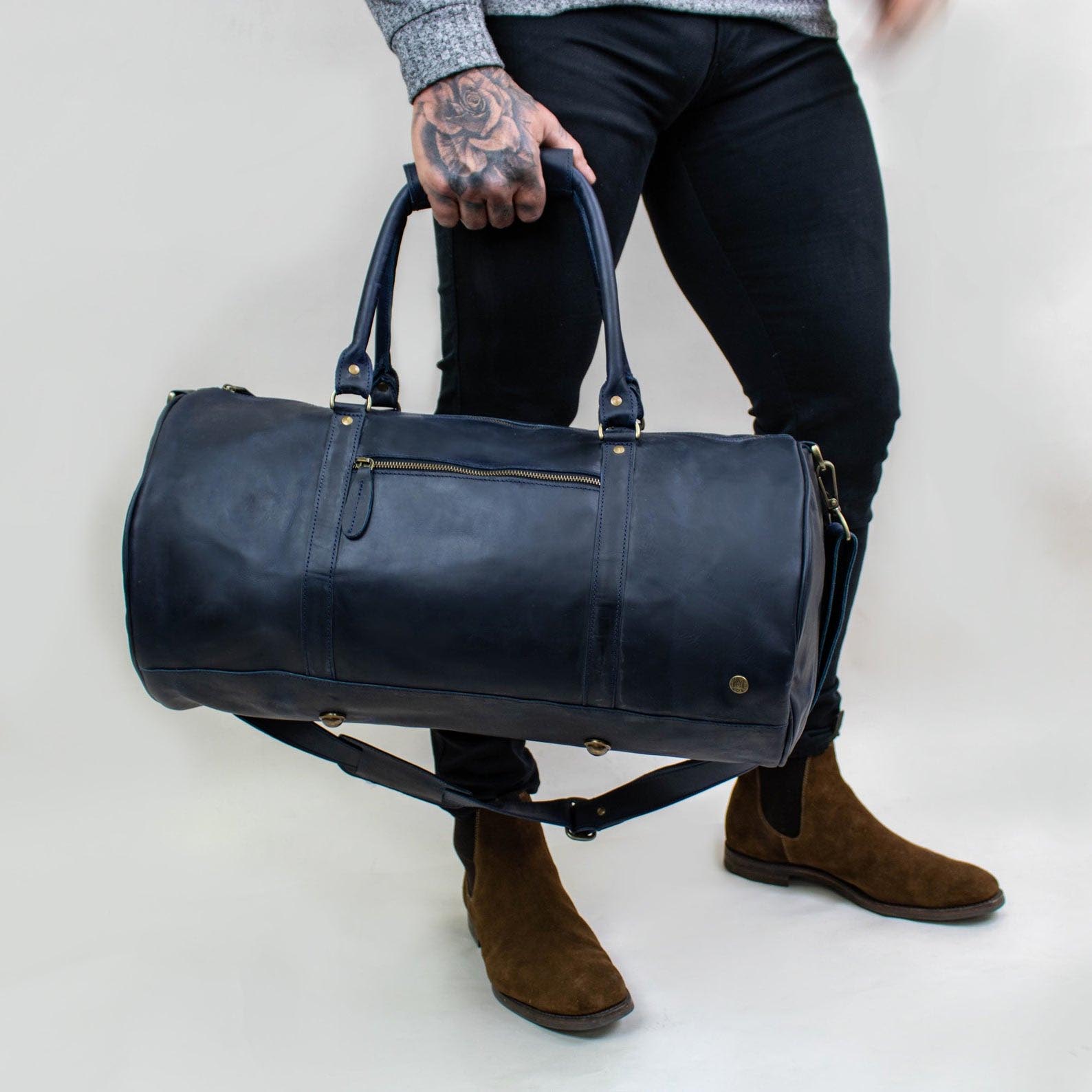 Gift Idea - Black Leather Weekend Bag