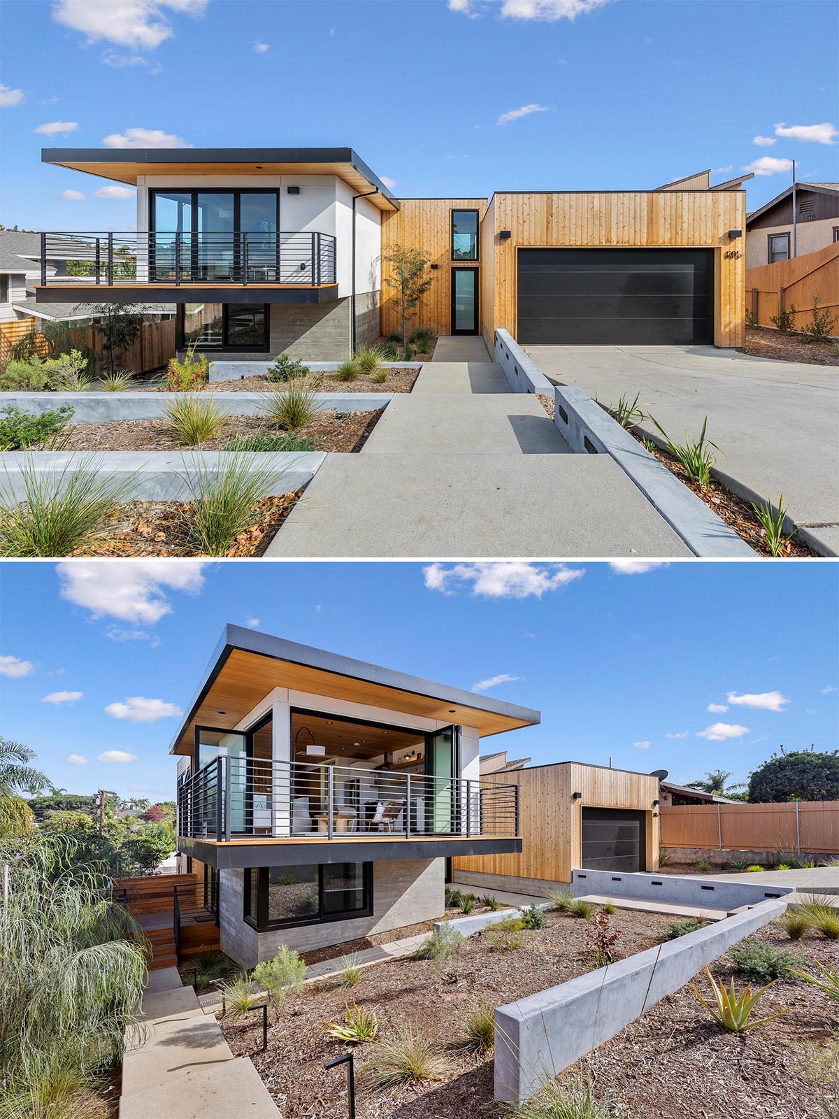 Western red cedar has been used throughout this modern home to connect the interior and exterior spaces.