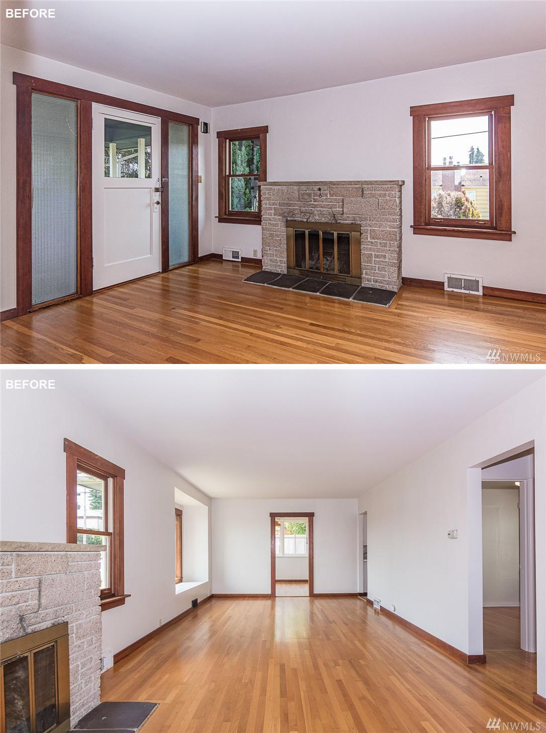 The original 1920s bungalow living room before the remodel.