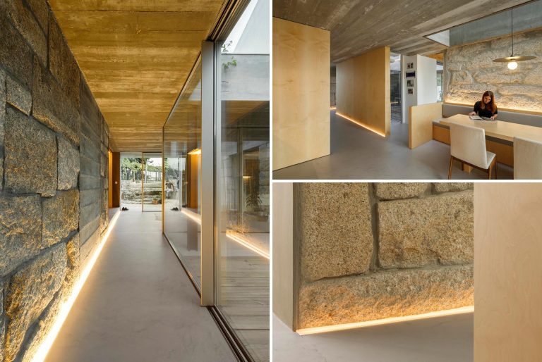 The Hallways Inside This Remodeled Farmhouse Are Illuminated With LED Lighting