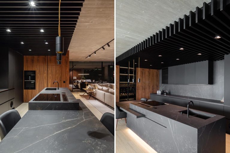 A Matte Black Kitchen Makes A Strong Statement Inside This Home