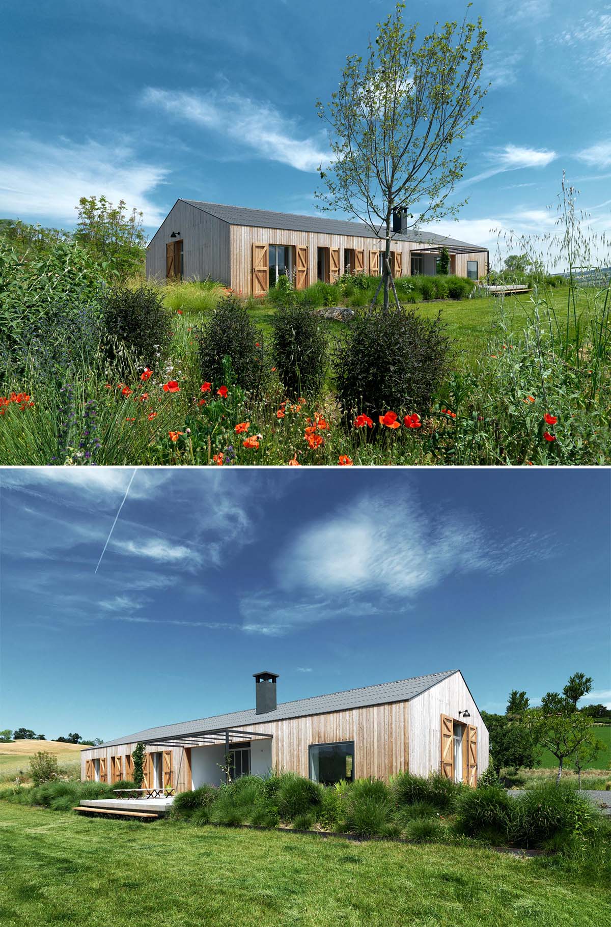 Large Window Shutters Give This Barn Inspired House The Appropriate