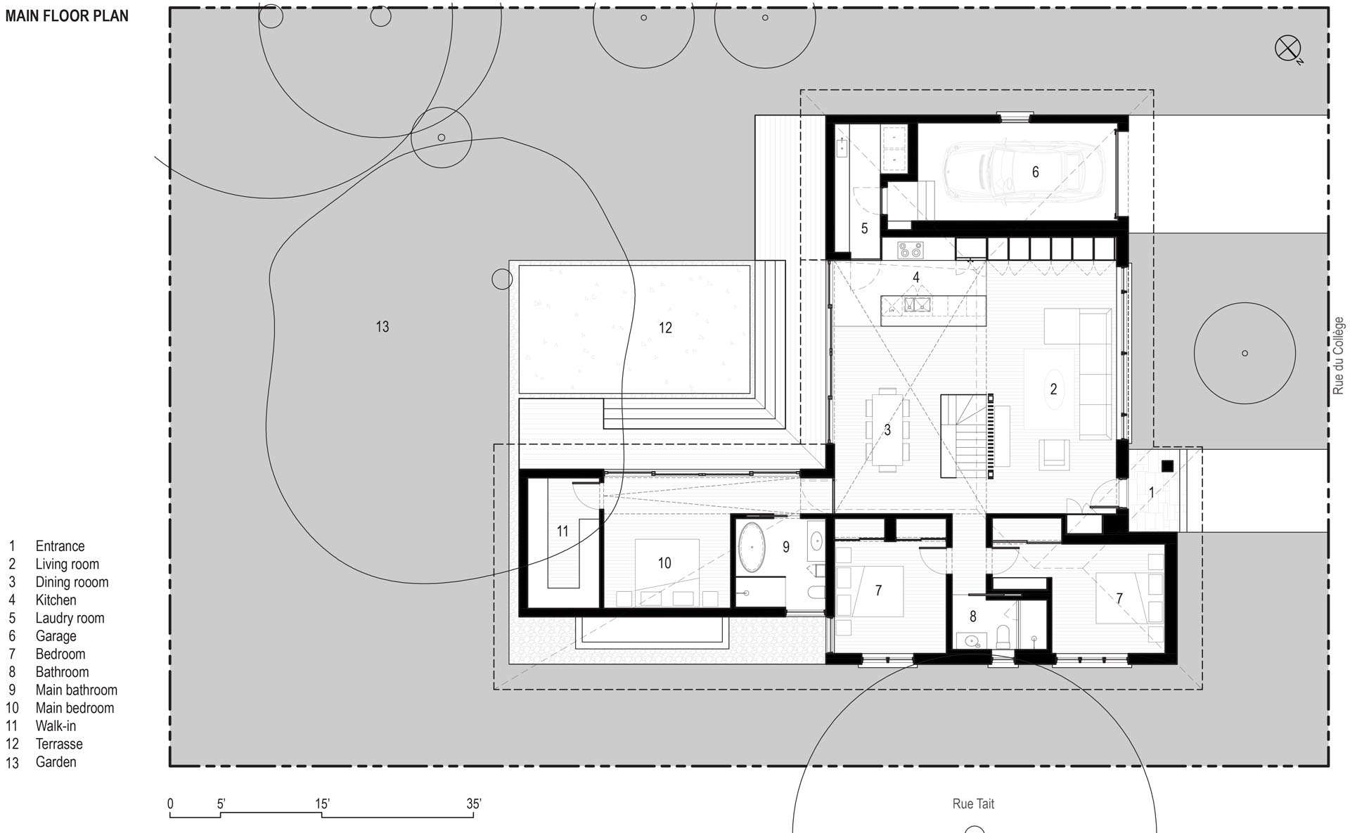 The floor plan for a modern home.