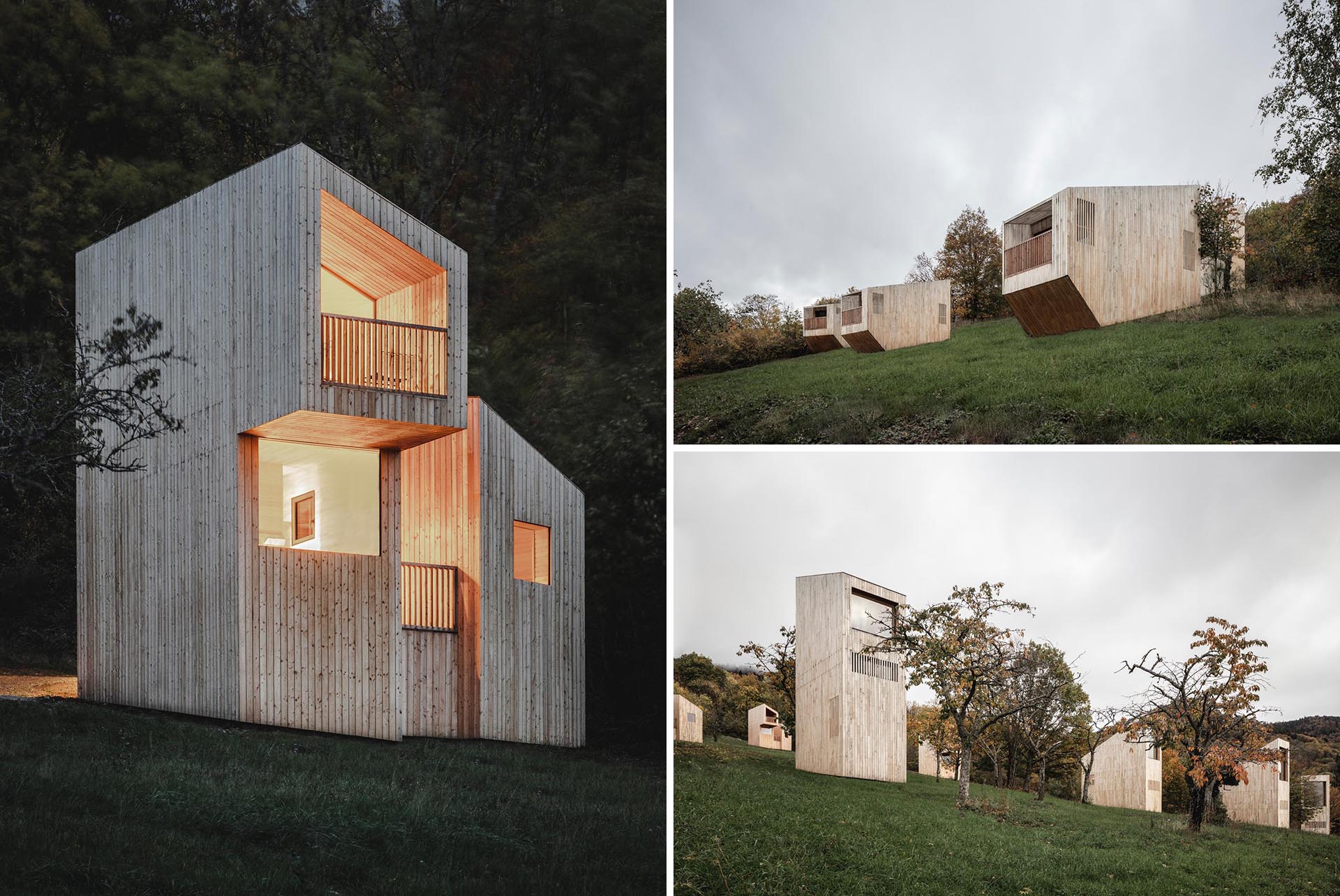 The Breitenbach Landscape Hotel in France has a main building as well as 14 individual cabins with a modern design.