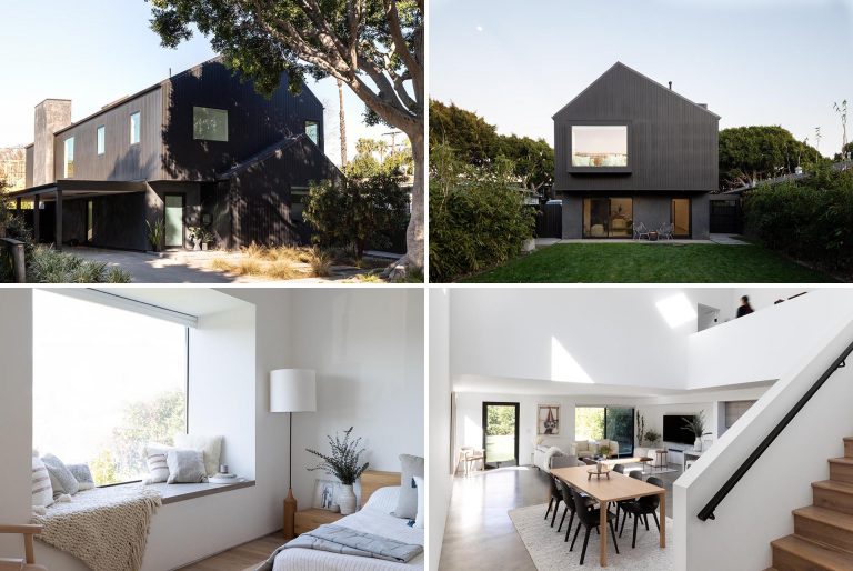 The Bold Black Exterior Of This Home Leads To A Bright White Interior