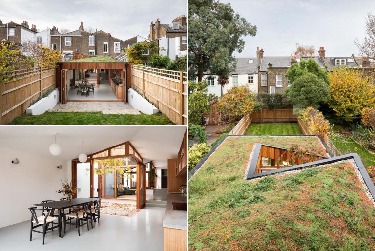 The Green Roof Covering This House Extension Helps To Minimize Its Visual Impact