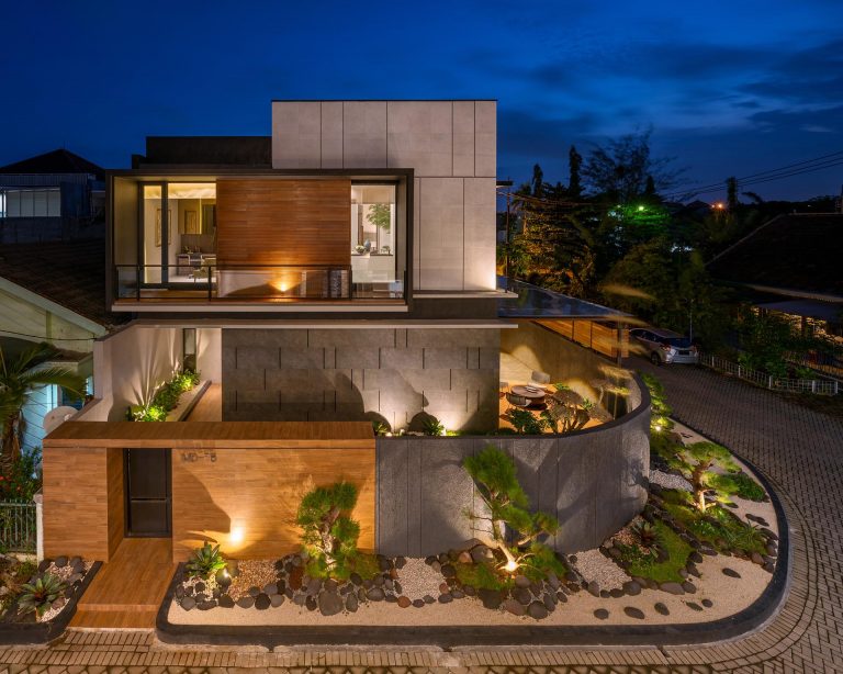 A Zen Garden Wraps Around The Corner Of This House