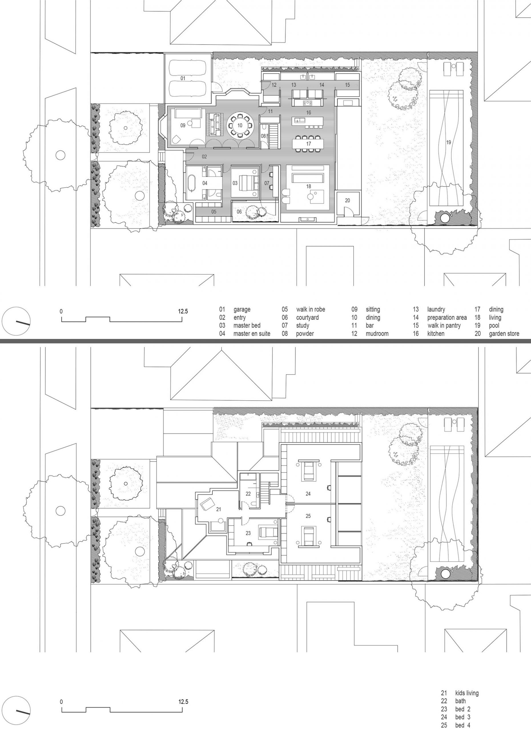 The floor plan of an Australian Federation house with a rear addition.