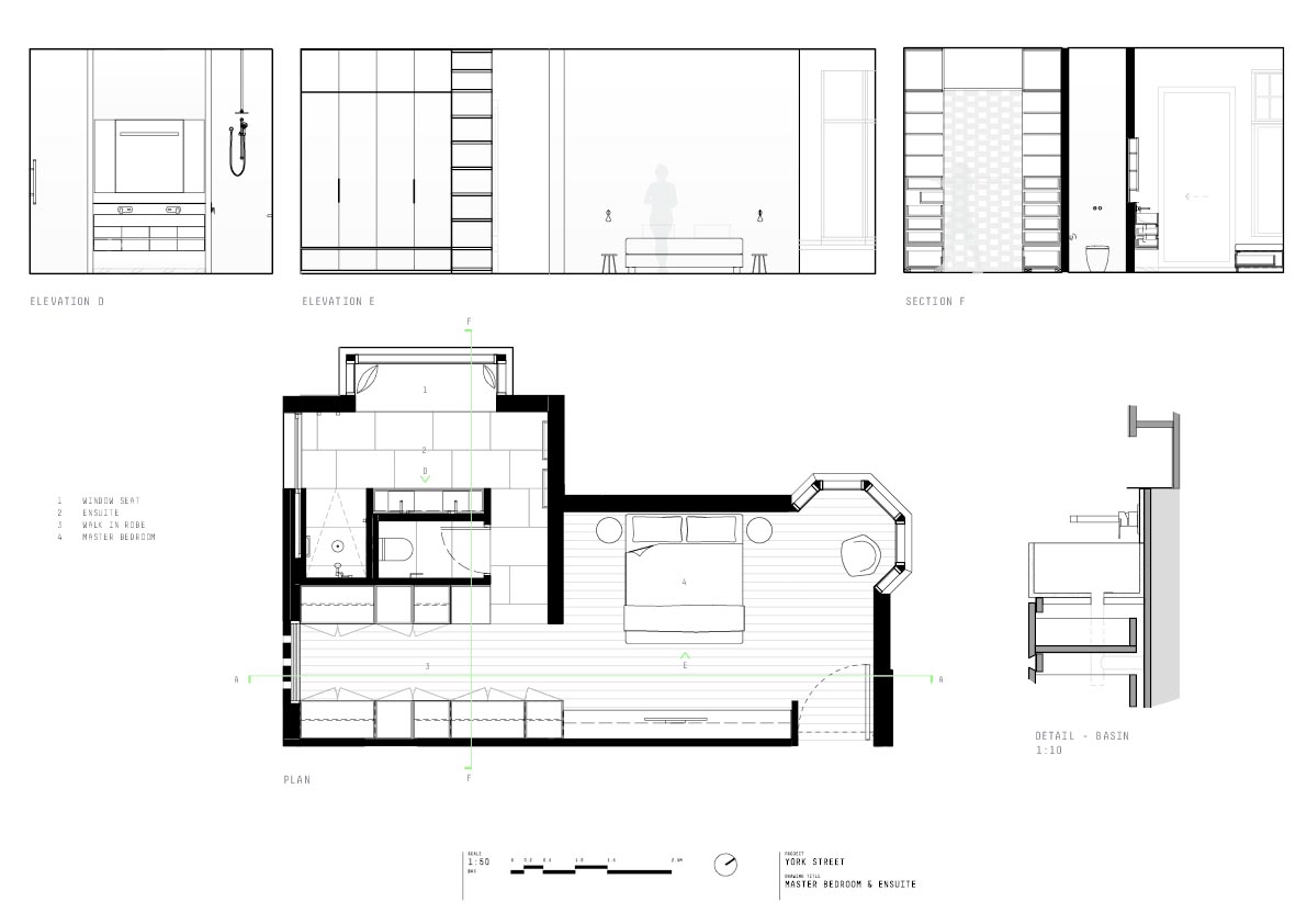 House plans that show how a new addition was built in relation to the original heritage home.