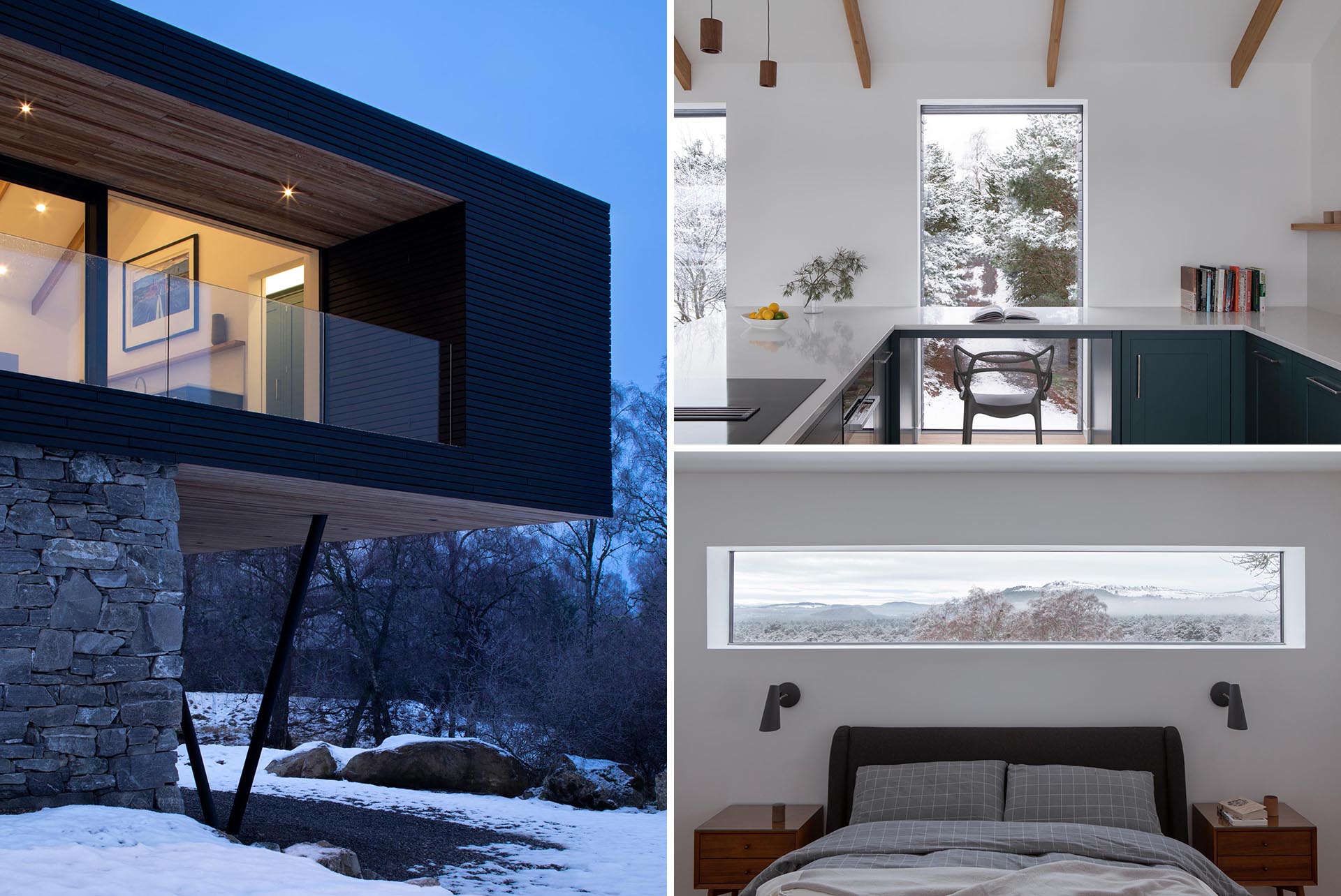 A modern home addition with perfectly positioned windows that frame the views like artwork.