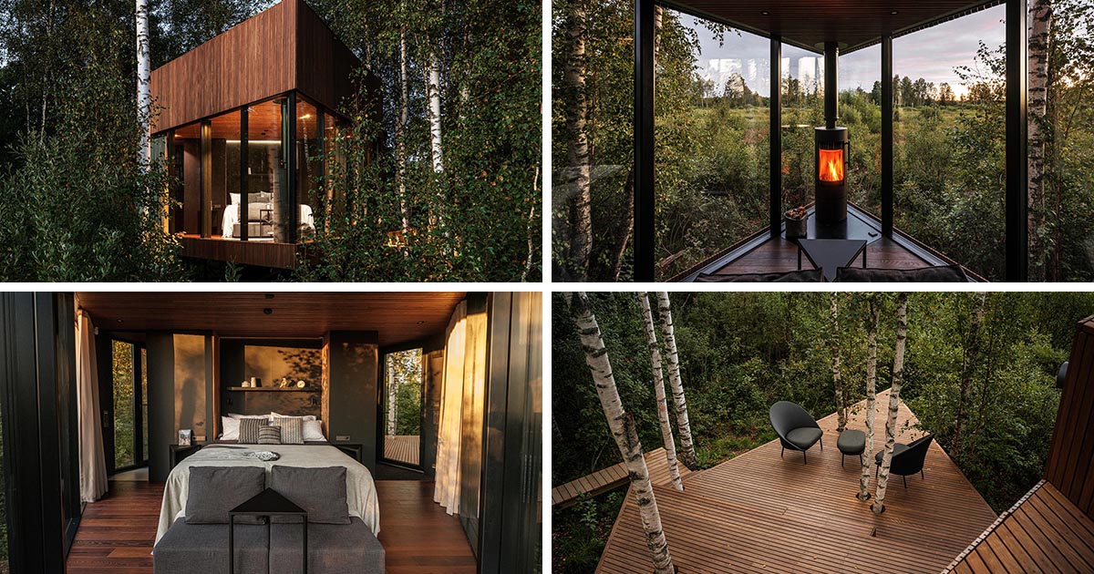 Walls Of Windows On This Cabin Allow For Views Of The Surrounding Forest