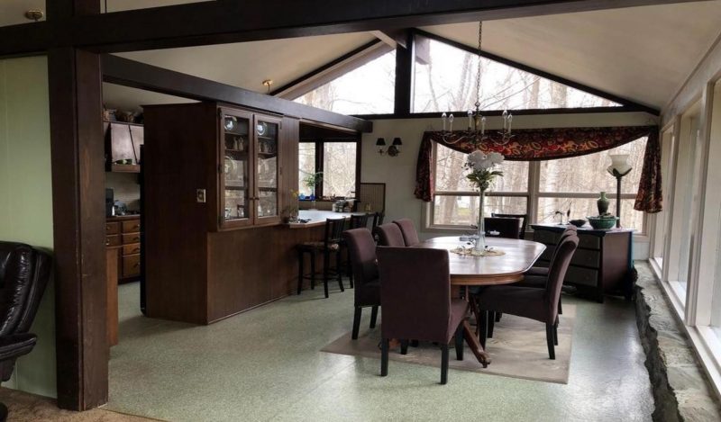 A dining room before a complete renovation.