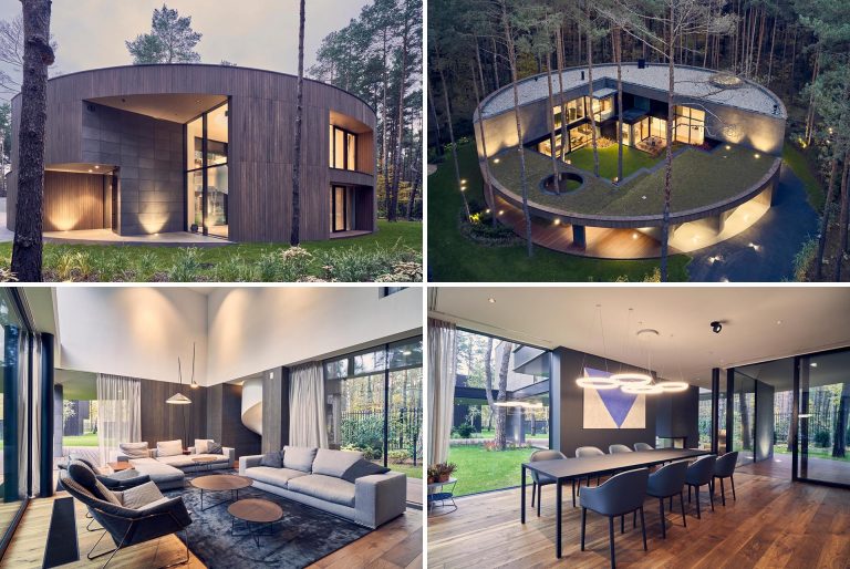This Circular Shaped Home Was Designed To Wrap Around A Central Garden