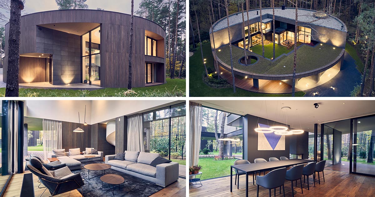 This Circular Shaped Home Was Designed To Wrap Around A Central Garden