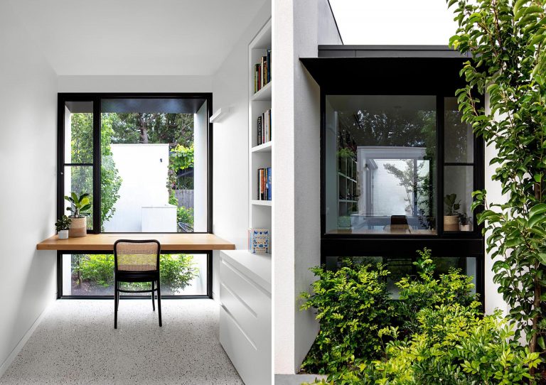 A Plank Of Wood In Front Of A Window Is An Easy Way To Make A Desk For A Home Office