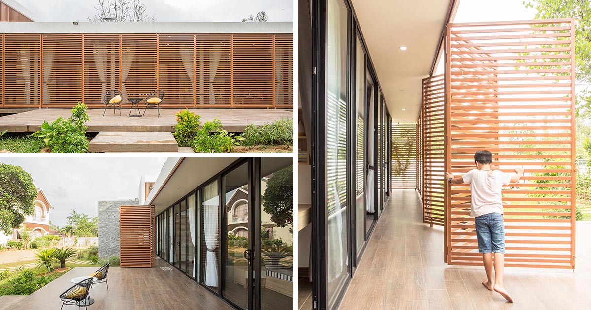 Operable Metal Screens Wrap Around The Exterior Of This Home