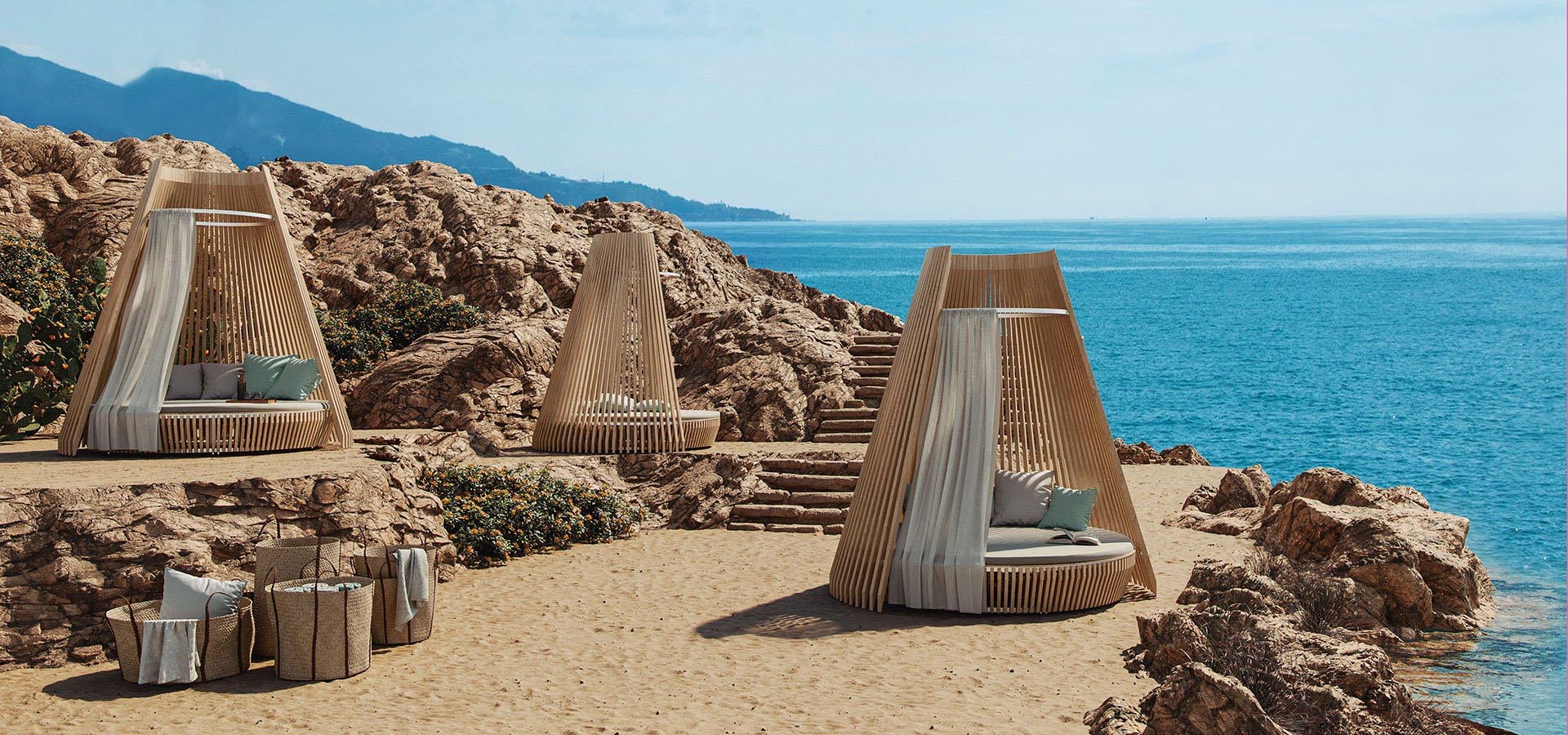 'Hut', a new outdoor furniture design that's made to feel like a welcoming and comfortable nest.
