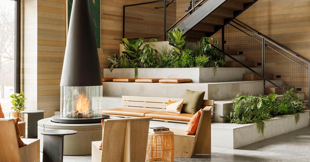 Tiered Seating With Built-In Planters Was Designed For The Base Of These Stairs