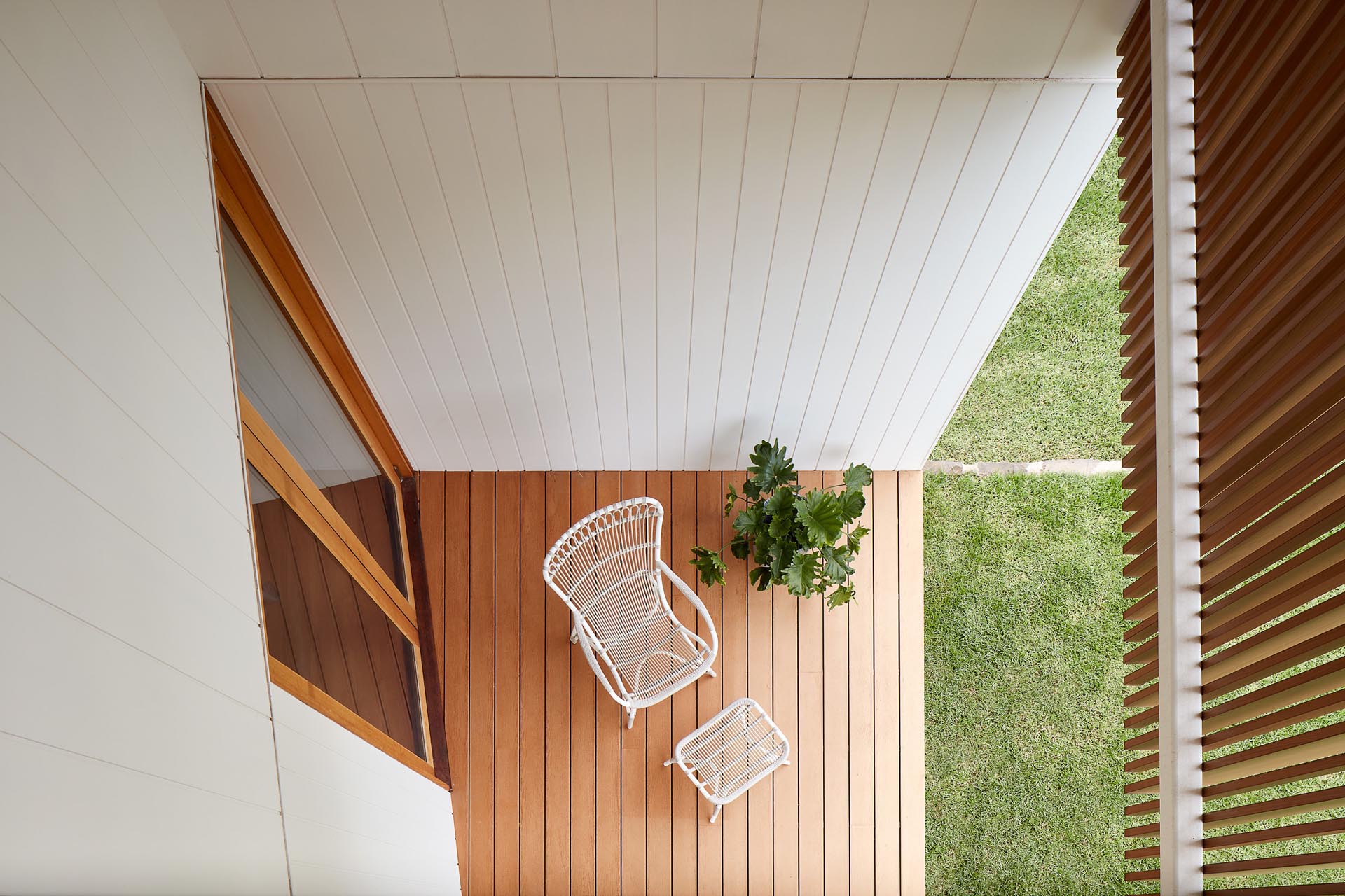 A modern wood deck.