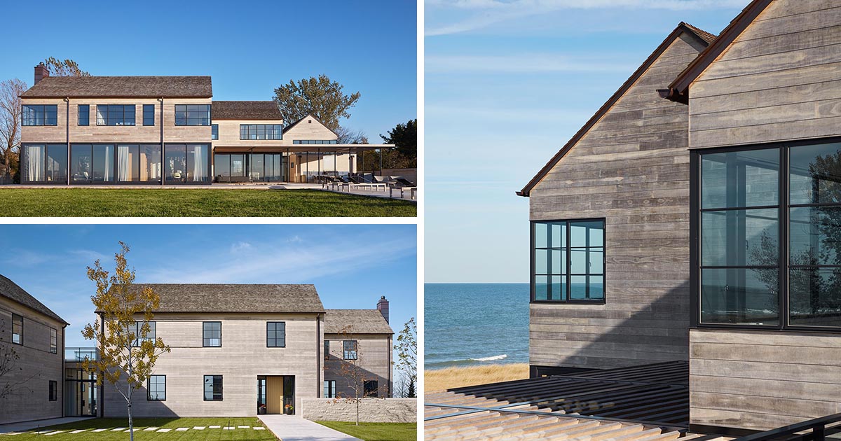 Accoya Wood Siding Creates A Weathered Look For This Lakeside Home