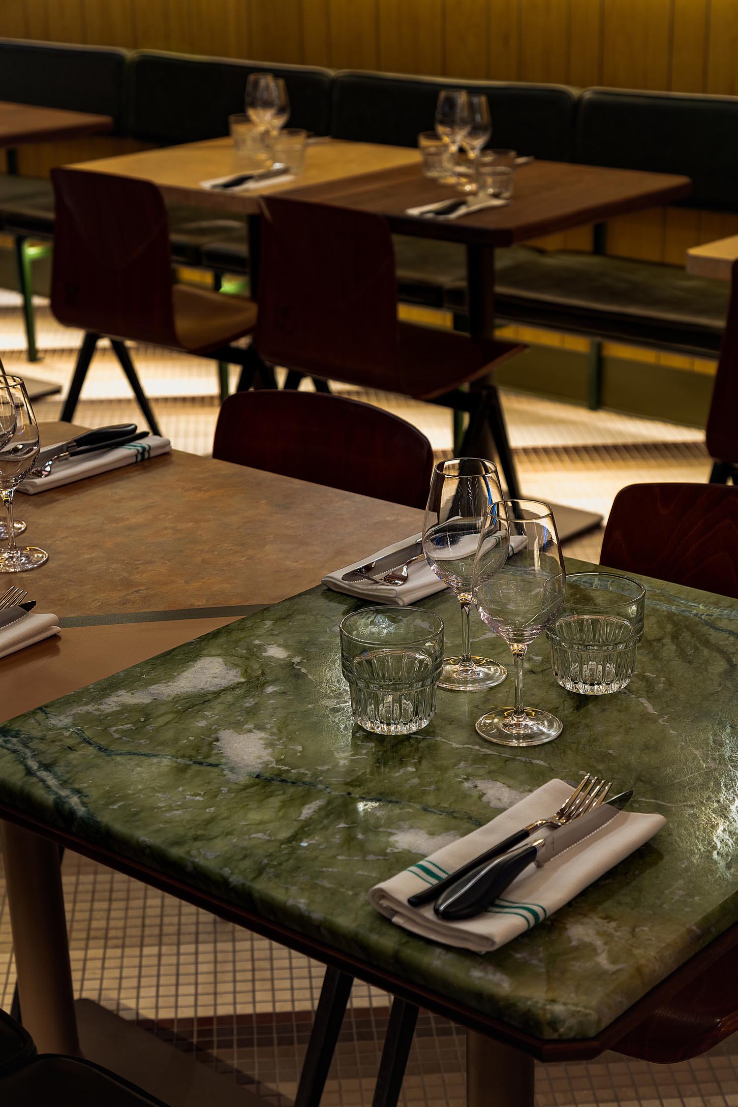 A contemporary restaurant table design.