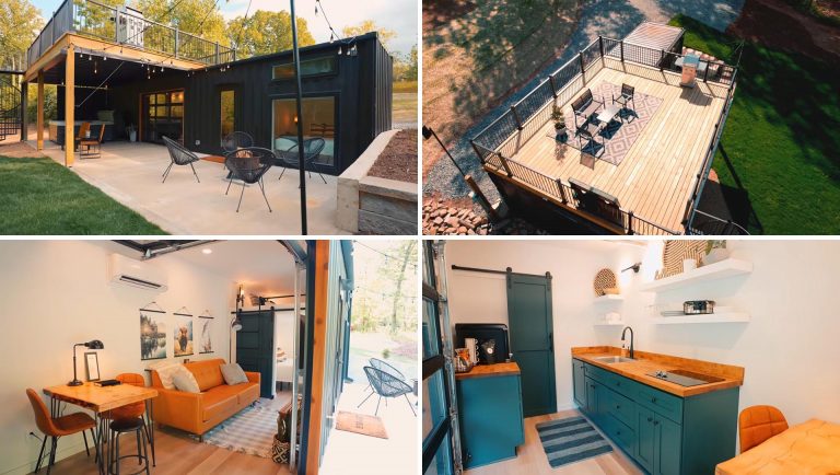 A Rooftop Deck Adds To The Living Space At This Shipping Container House