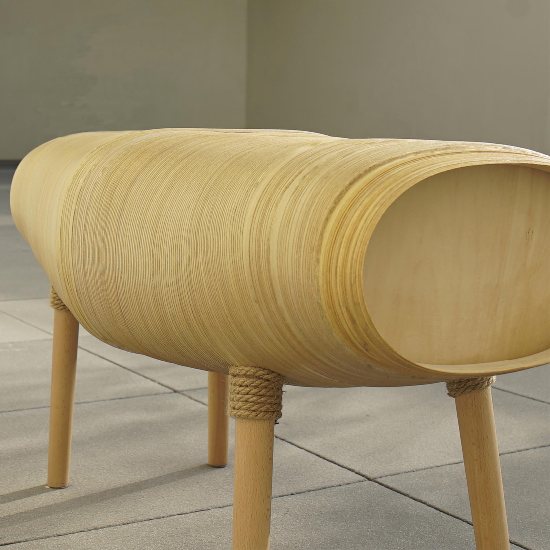 A wood bench.