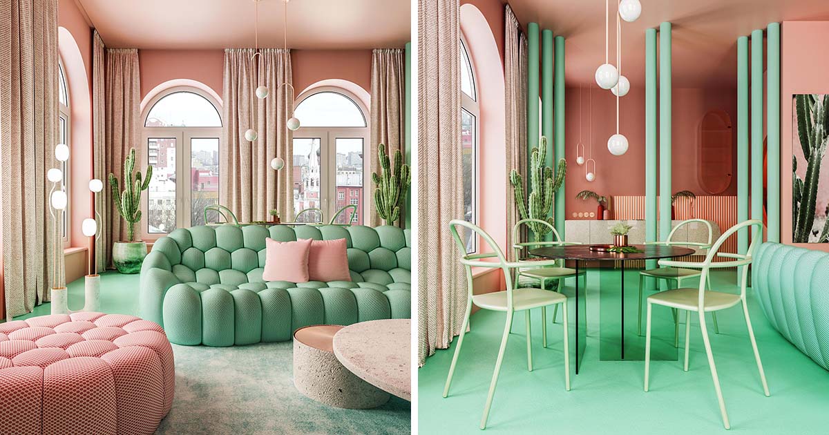 A Pastel Pink And Mint Green Color Palette Creates A Statement Interior For  This New York Apartment