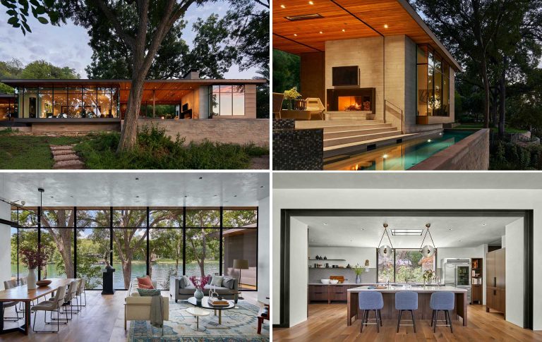 This Lakeside Cabin Was Designed With Large Windows To Maximize Views Of The Water