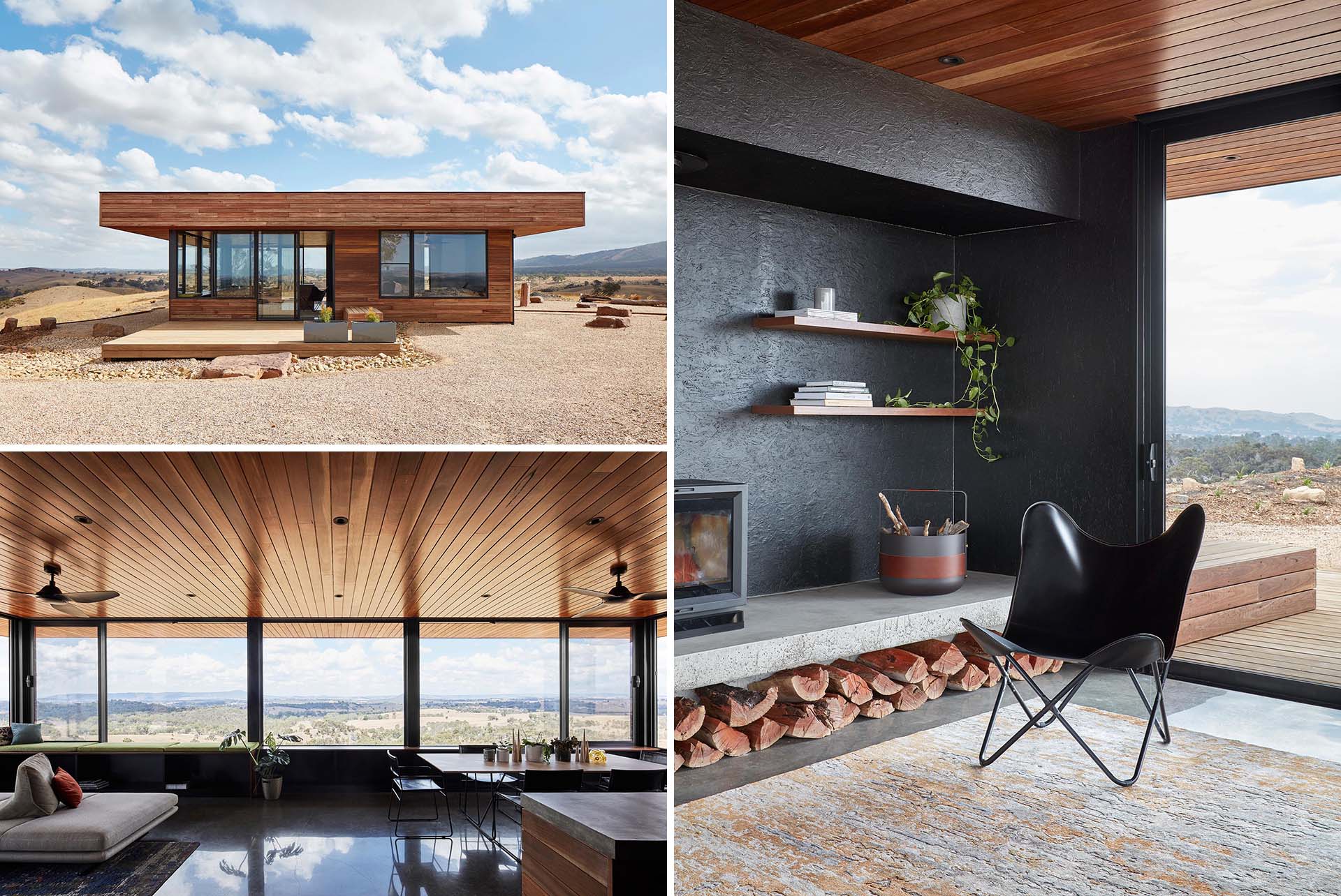 A modern and small house designed as a self-sufficient rural retreat with a minimal environmental footprint.