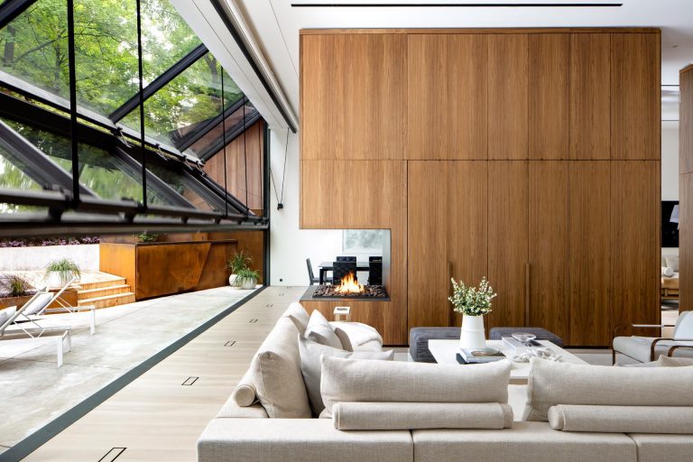 A 40 Foot Glass Wall Folds Open To Connect The Interior And Exterior Spaces Of This Home