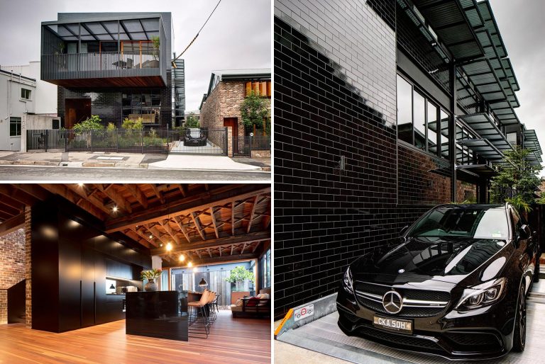 Glazed Black Tiles Present A Sophisticated Exterior For This Home That Used To Be A Warehouse