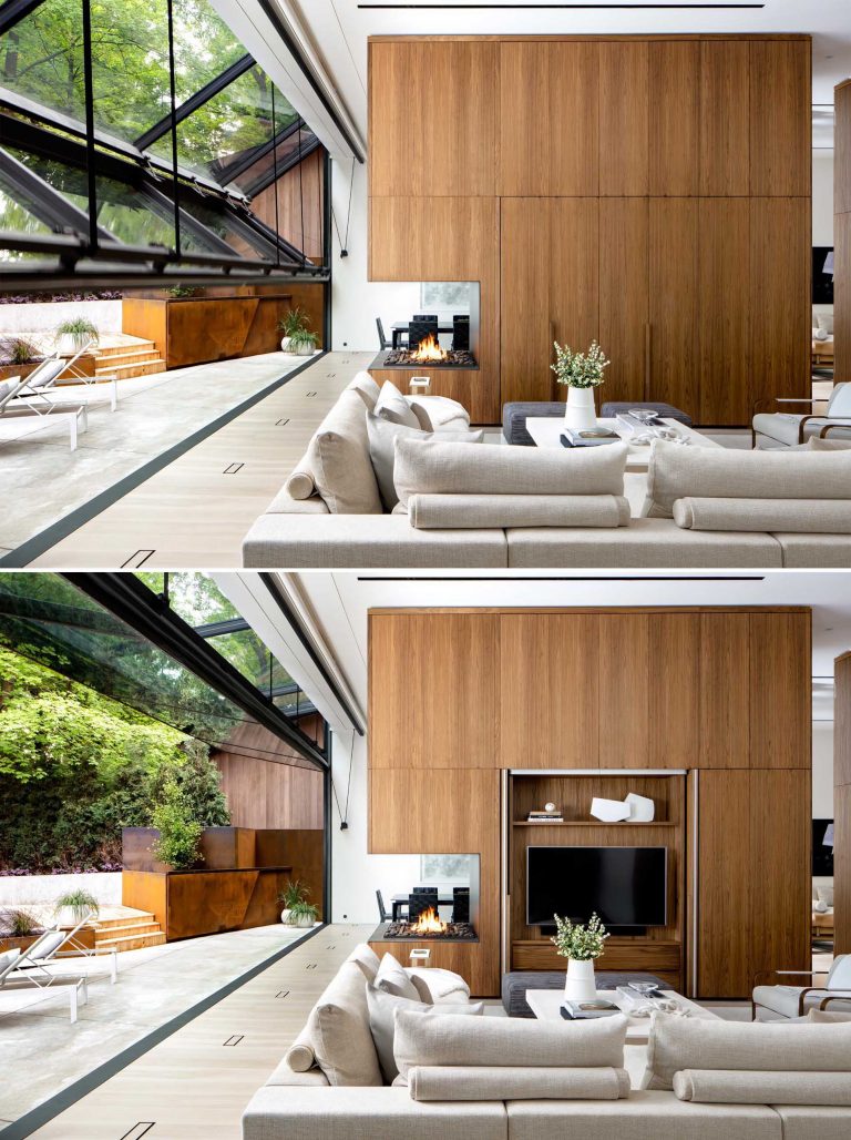 A 40 Foot Glass Wall Folds Open To Connect The Interior And Exterior ...