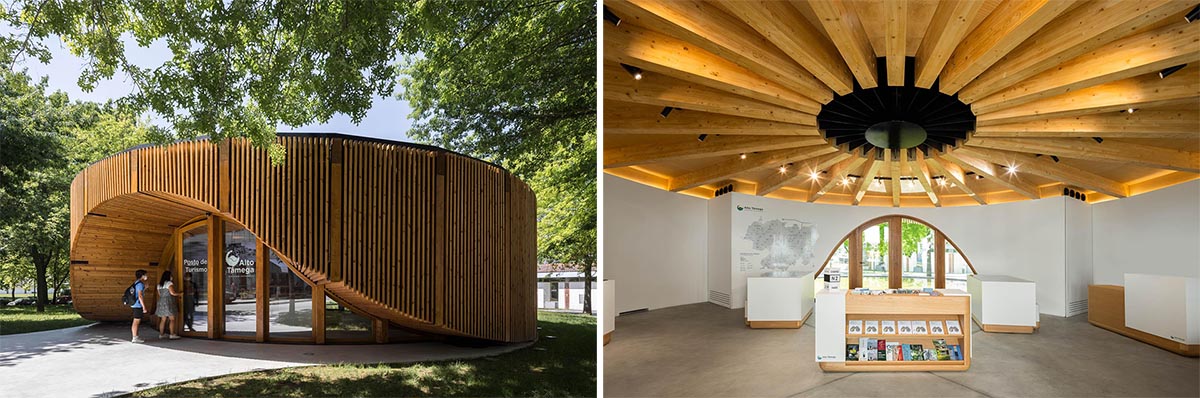 Vertical Wood Slats Cover This New Tourist Info Center In Portugal