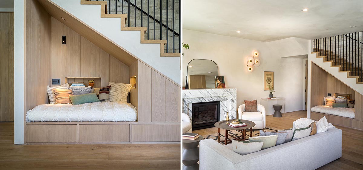 A Seating Nook Under The Stairs Offers A Quiet Place To Read In This Home