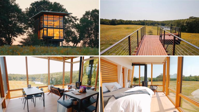 Walls Of Windows Offer Amazing Views From This Modern Cabin