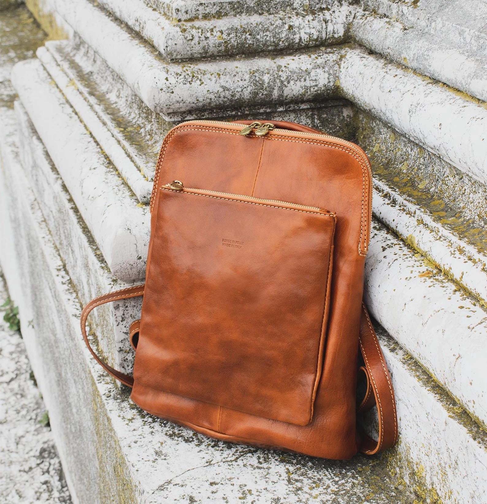 Modern Gift Ideas - Brown Leather Backpack.