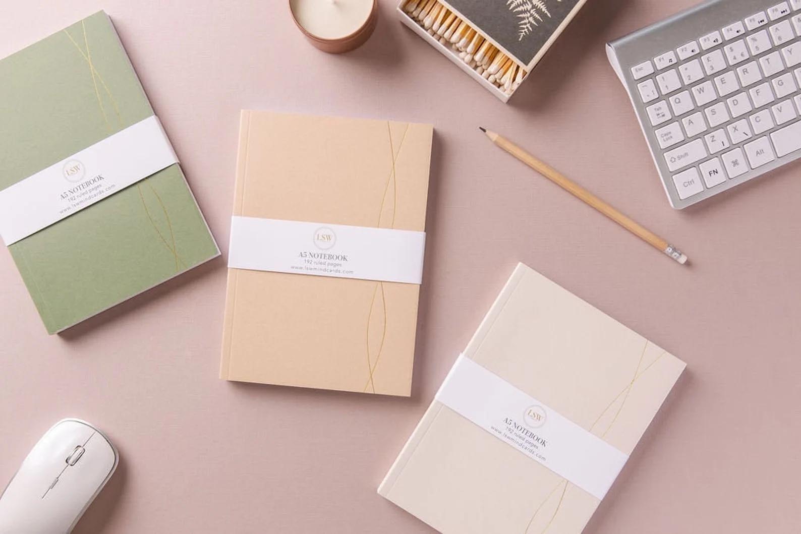 Modern Gift Ideas - A5 Lined Notebooks.