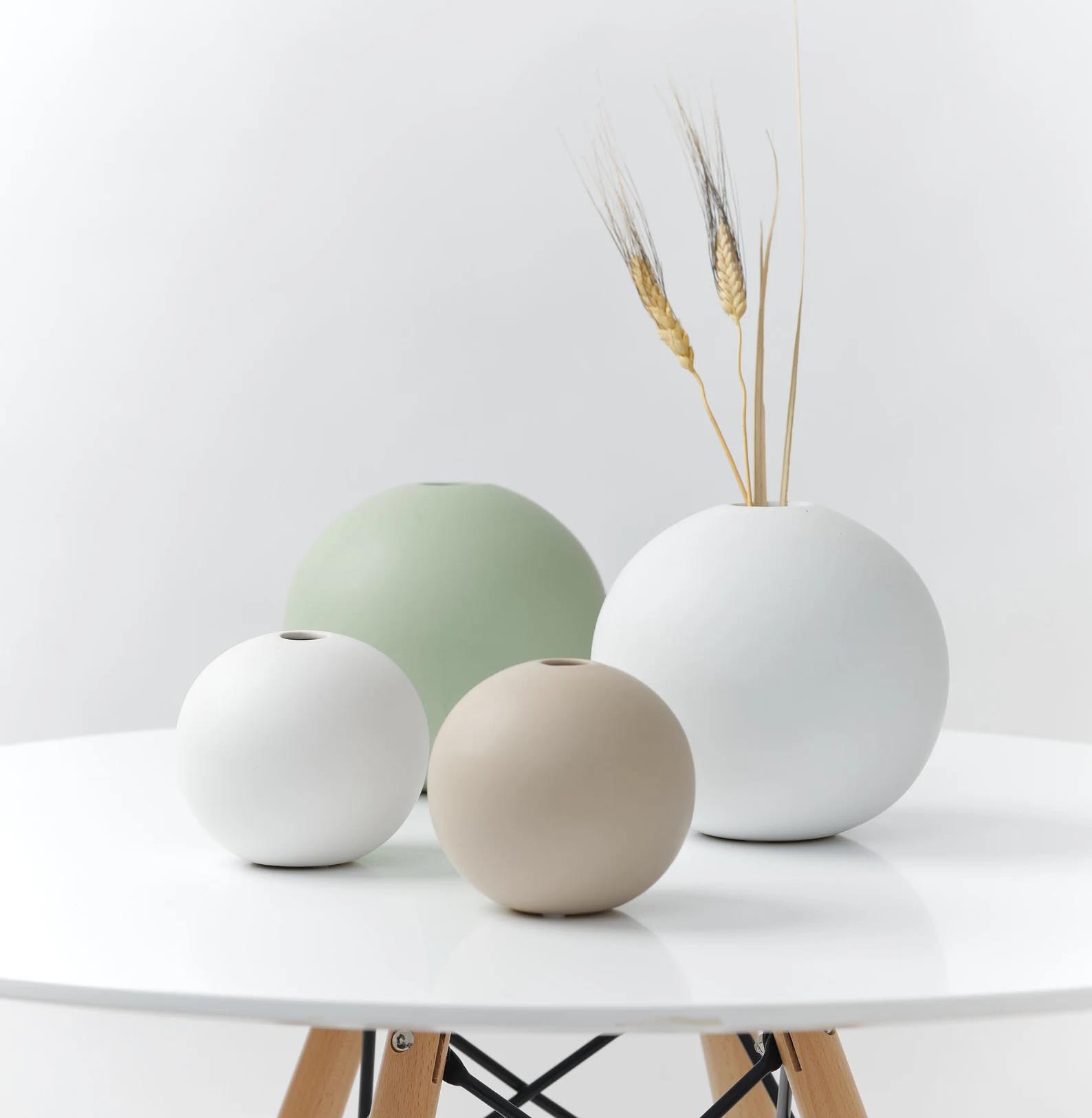 Modern Gift Ideas - Round matte ceramic vases.