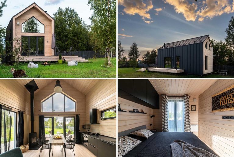 Tongue And Groove Bleached Wood Siding Was Used On The Interior And Exterior Of This Modern Barn-Inspired Home