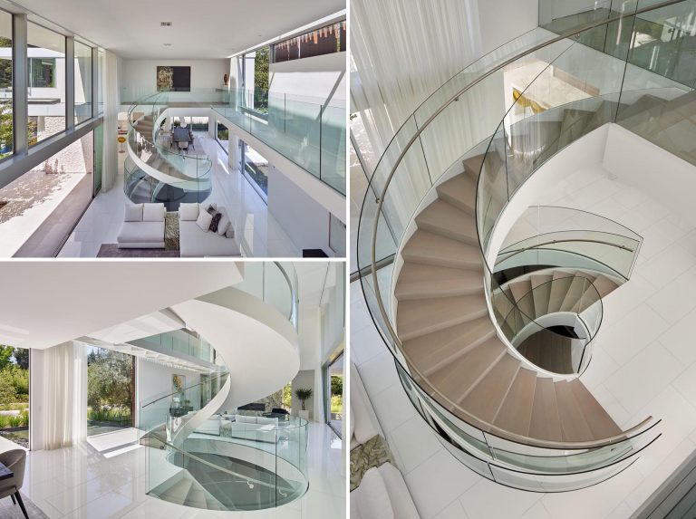 Spiral Stairs Connect Three Floors Of This Home
