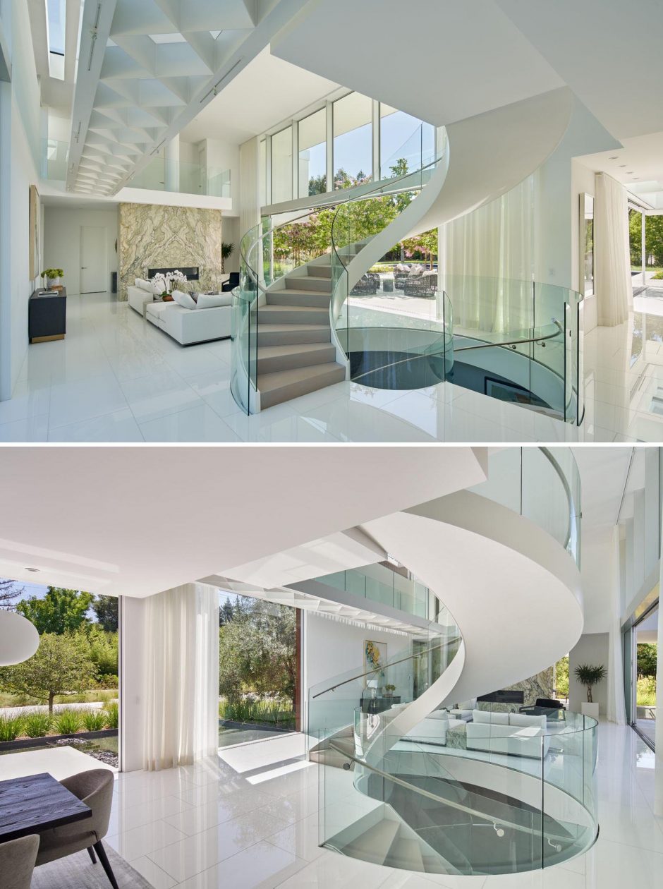 Spiral Stairs Connect Three Floors Of This Home