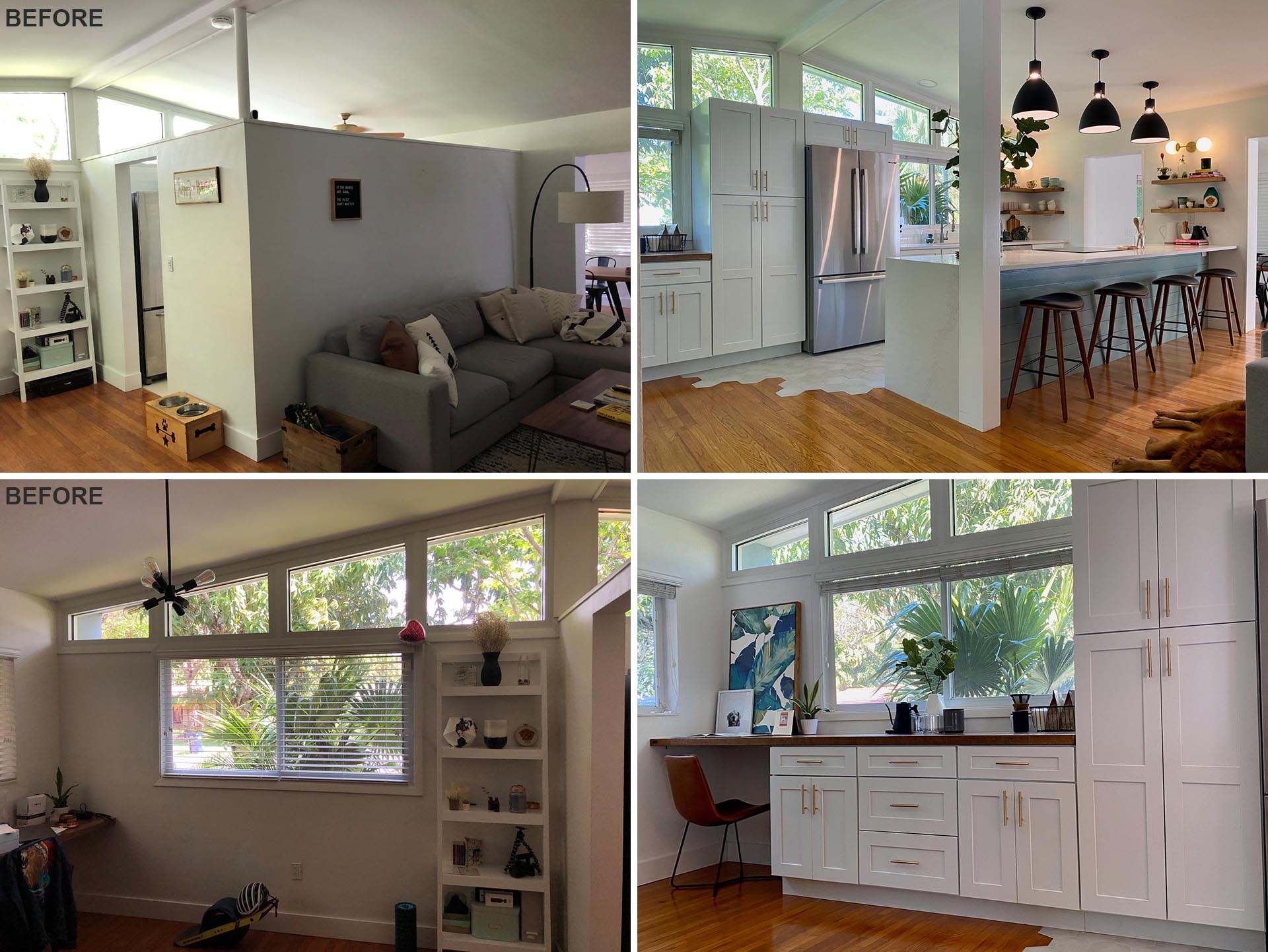 A remodeled kitchen for a contemporary interior.