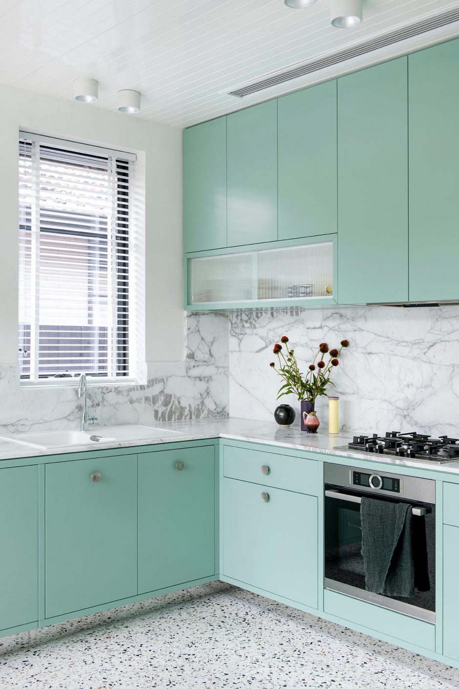 Mint Green Kitchen Add A Colorful Element To This Home Addition
