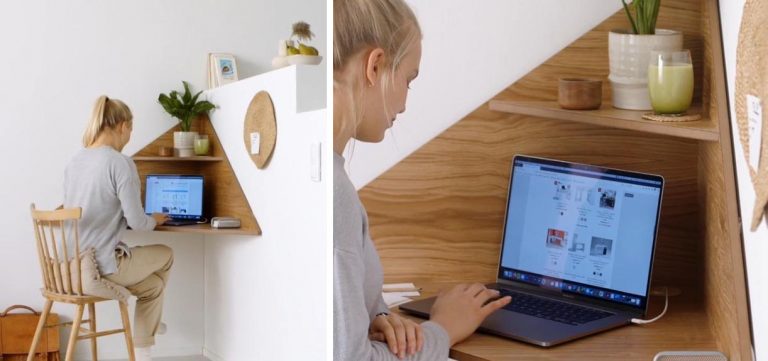 This Floating Corner Desk Was Designed For Small Spaces