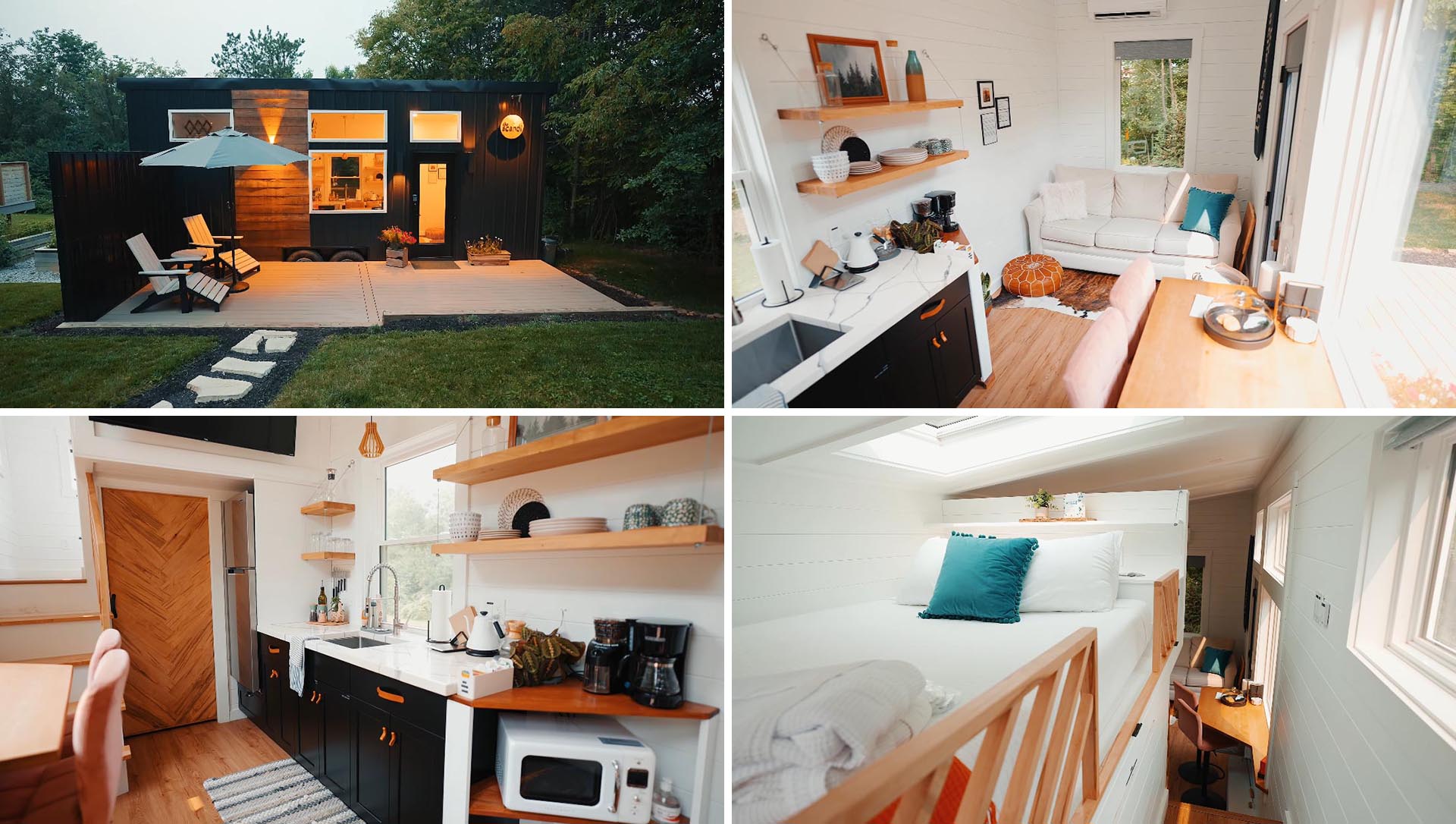 A modern tiny house in Ohio, designed with Nordic/Scandinavian influences throughout.