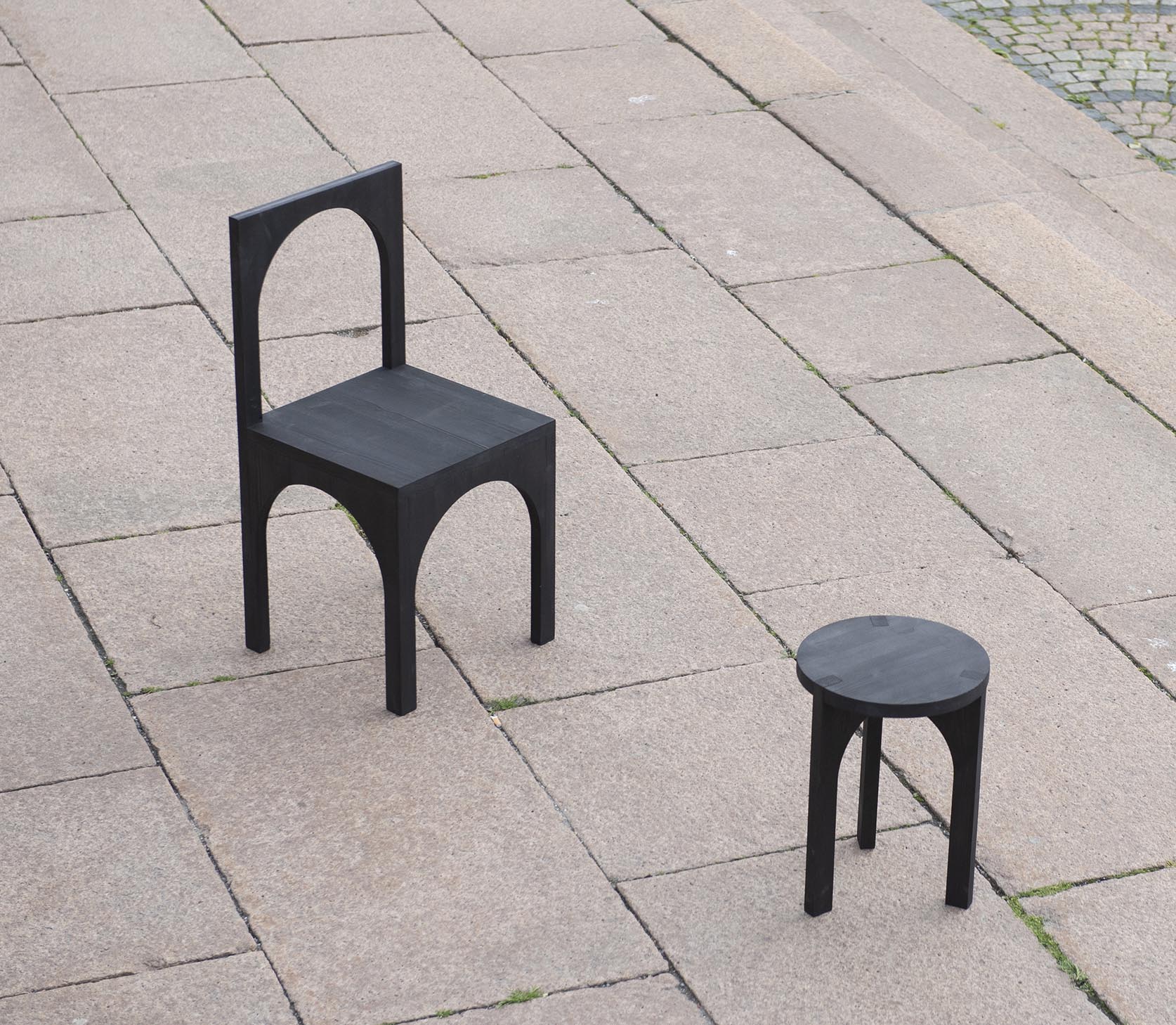 Arch Chair and Stool by Edvard Glazebrook